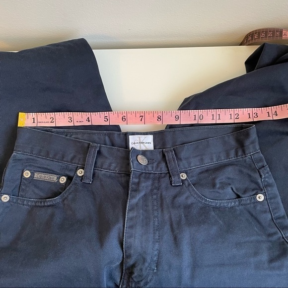 CALVIN KLEIN vintage high rise navy blue jeans pants straight leg 26 nautical - Picture 10 of 13